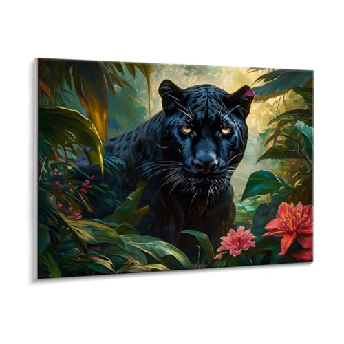 Malen Nach Zahlen Erwachsene - DIY Leopard Blumen Handgemalt Ölgemälde Kit für Anfänger, Mit 3 - Pinseln und Acrylfarbe Handgemalt öLgemäLde Kit Als Geschenk Heimdekoration 60 x 80 cm (Rahmenlos) t-40 von HHQGOUYG
