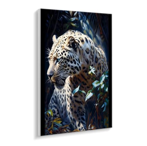 Malen Nach Zahlen Erwachsene - DIY Leopard Handgemalt Ölgemälde Kit für Anfänger, Mit 3 - Pinseln und Acrylfarbe Handgemalt öLgemäLde Kit Als Geschenk Heimdekoration 50 x 70 cm (Rahmenlos) t-39 von HHQGOUYG