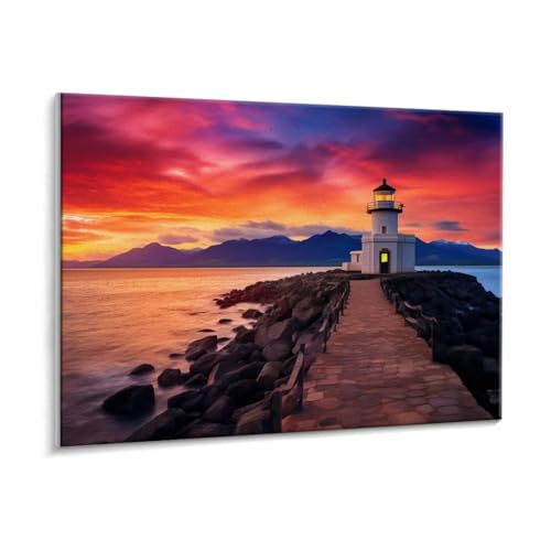 Malen Nach Zahlen Erwachsene - DIY Leuchtturm Handgemalt Ölgemälde Kit für Anfänger, Mit 3 - Pinseln und Acrylfarbe Handgemalt öLgemäLde Kit Als Geschenk Heimdekoration 70 x 90 cm (Rahmenlos) t-185 von HHQGOUYG