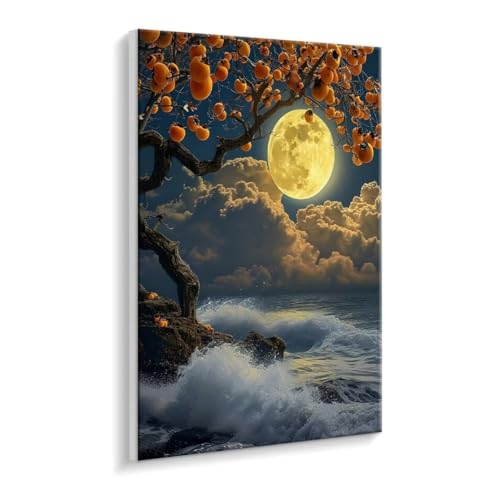 Malen Nach Zahlen Erwachsene - DIY Monat Wasser Handgemalt Ölgemälde Kit für Anfänger, Mit 3 - Pinseln und Acrylfarbe Handgemalt öLgemäLde Kit Als Geschenk Heimdekoration 80 x 100 cm (Rahmenlos) t-824 von HHQGOUYG