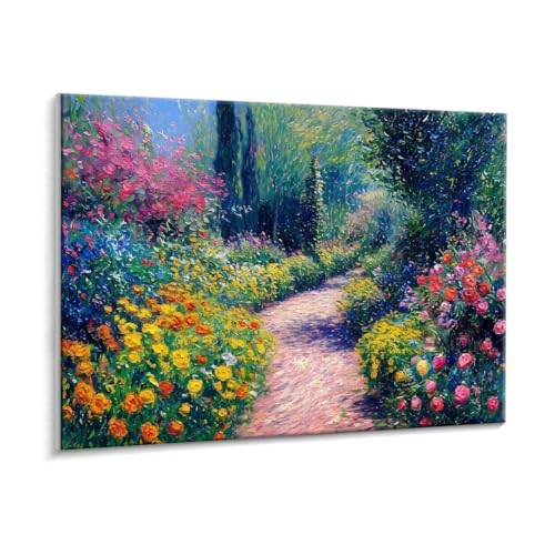 Malen Nach Zahlen Erwachsene - DIY Monet Garten Handgemalt Ölgemälde Kit für Anfänger, Mit 3 - Pinseln und Acrylfarbe Handgemalt öLgemäLde Kit Als Geschenk Heimdekoration 100 x 130 cm (Rahmenlos) t598 von HHQGOUYG