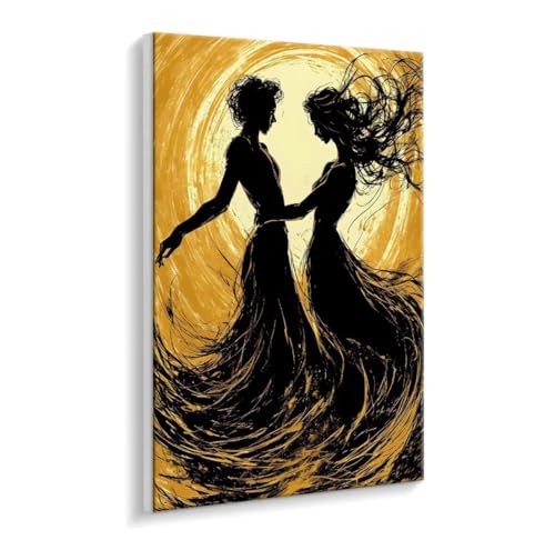 Malen Nach Zahlen Erwachsene - DIY Paar tanzen Handgemalt Ölgemälde Kit für Anfänger, Mit 3 - Pinseln und Acrylfarbe Handgemalt öLgemäLde Kit Als Geschenk Heimdekoration 60 x 80 cm (Rahmenlos) t-650 von HHQGOUYG