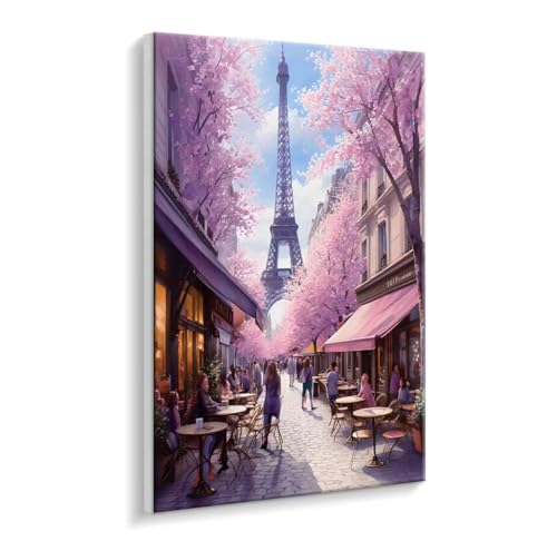 Malen Nach Zahlen Erwachsene - DIY Paris Eiffelturm Handgemalt Ölgemälde Kit für Anfänger, Mit 3 - Pinseln und Acrylfarbe Handgemalt öLgemäLde Kit Als Heimdekoration 30 x 40 cm (Rahmenlos) t-10 von HHQGOUYG