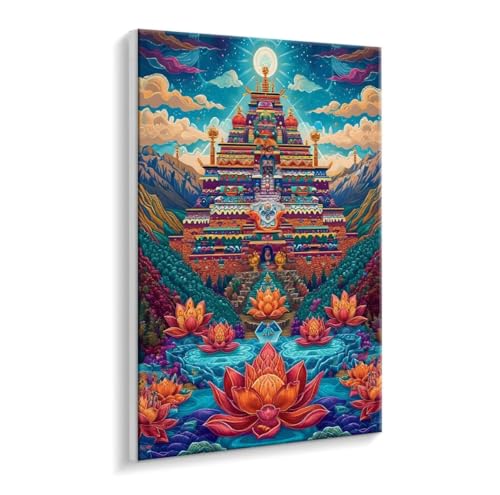Malen Nach Zahlen Erwachsene - DIY Religion Handgemalt Ölgemälde Kit für Anfänger, Mit 3 - Pinseln und Acrylfarbe Handgemalt öLgemäLde Kit Als Geschenk Heimdekoration 40 x 50 cm (Rahmenlos) t-844 von HHQGOUYG