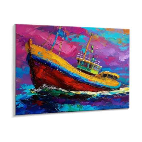 Malen Nach Zahlen Erwachsene - DIY Schiff Handgemalt Ölgemälde Kit für Anfänger, Mit 3 - Pinseln und Acrylfarbe Handgemalt öLgemäLde Kit Als Geschenk Heimdekoration 70 x 90 cm (Rahmenlos) t-157 von HHQGOUYG