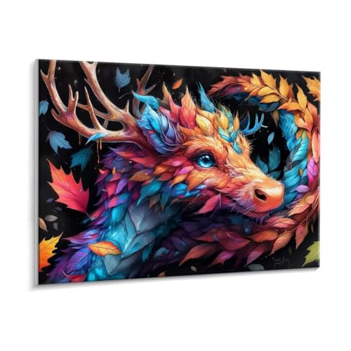 Malen Nach Zahlen Erwachsene - DIY Sieben Drachen Handgemalt Ölgemälde Kit für Anfänger, Mit 3 - Pinseln und Acrylfarbe Handgemalt öLgemäLde Kit Als Geschenk Heimdekoration 70 x 90 cm (Rahmenlos) t643 von HHQGOUYG