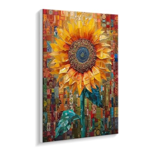 Malen Nach Zahlen Erwachsene - DIY Sonnenblumen Handgemalt Ölgemälde Kit für Anfänger, Mit 3 - Pinseln und Acrylfarbe Handgemalt öLgemäLde Kit Als Geschenk Heimdekoration 50 x 70 cm (Rahmenlos) t-763 von HHQGOUYG