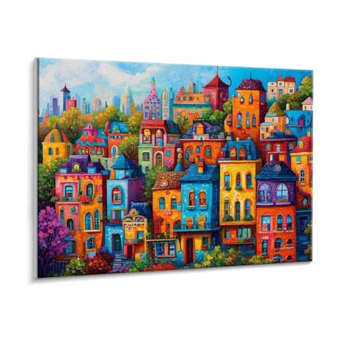 Malen Nach Zahlen Erwachsene - DIY Stadtblick Handgemalt Ölgemälde Kit für Anfänger, Mit 3 - Pinseln und Acrylfarbe Handgemalt öLgemäLde Kit Als Geschenk Heimdekoration 35 x 50 cm (Rahmenlos) t-129 von HHQGOUYG