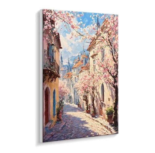 Malen Nach Zahlen Erwachsene - DIY Stadtblick Handgemalt Ölgemälde Kit für Anfänger, Mit 3 - Pinseln und Acrylfarbe Handgemalt öLgemäLde Kit Als Geschenk Heimdekoration 40 x 50 cm (Rahmenlos) t-772 von HHQGOUYG