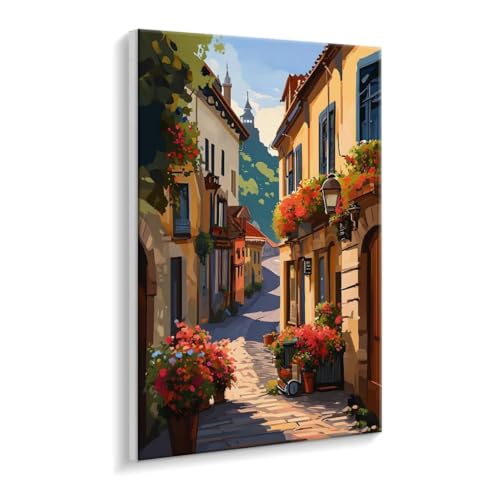 Malen Nach Zahlen Erwachsene - DIY Stadtblick Handgemalt Ölgemälde Kit für Anfänger, Mit 3 - Pinseln und Acrylfarbe Handgemalt öLgemäLde Kit Als Geschenk Heimdekoration 80 x 100 cm (Rahmenlos) t-774 von HHQGOUYG