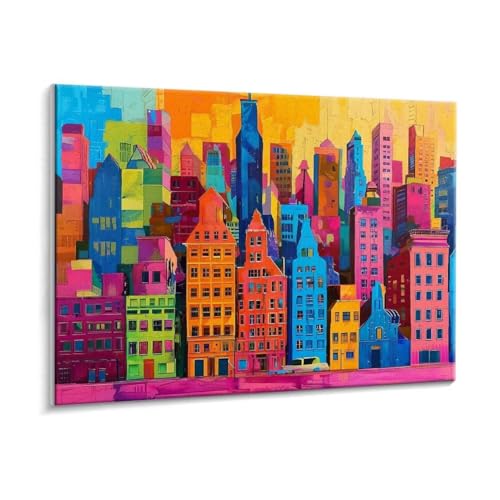 Malen Nach Zahlen Erwachsene - DIY Stadtgebäude Handgemalt Ölgemälde Kit für Anfänger, Mit 3 - Pinseln und Acrylfarbe Handgemalt öLgemäLde Kit Als Geschenk Heimdekoration 30 x 40 cm (Rahmenlos) t-130 von HHQGOUYG