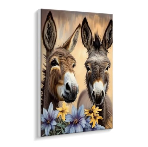 Malen Nach Zahlen Erwachsene - DIY Süß Esel Handgemalt Ölgemälde Kit für Anfänger, Mit 3 - Pinseln und Acrylfarbe Handgemalt öLgemäLde Kit Als Geschenk Heimdekoration 60 x 80 cm (Rahmenlos) t-468 von HHQGOUYG