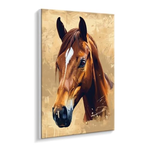 Malen Nach Zahlen Erwachsene - DIY Tiere Pferde Handgemalt Ölgemälde Kit für Anfänger, Mit 3 - Pinseln und Acrylfarbe Handgemalt öLgemäLde Kit Als Geschenk Heimdekoration 100 x 130 cm (Rahmenlos) t200 von HHQGOUYG