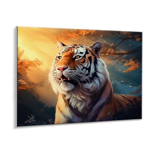 Malen Nach Zahlen Erwachsene - DIY Tiere Tiger Handgemalt Ölgemälde Kit für Anfänger, Mit 3 - Pinseln und Acrylfarbe Handgemalt öLgemäLde Kit Als Geschenk Heimdekoration 100 x 130 cm (Rahmenlos) t-198 von HHQGOUYG