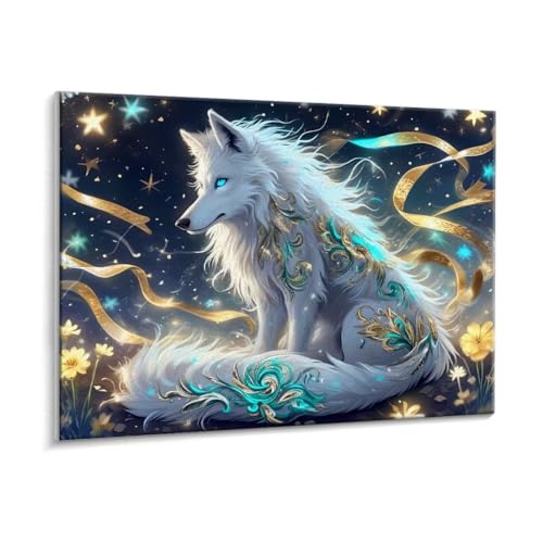 Malen Nach Zahlen Erwachsene - DIY Tiere Wölfe Handgemalt Ölgemälde Kit für Anfänger, Mit 3 - Pinseln und Acrylfarbe Handgemalt öLgemäLde Kit Als Geschenk Heimdekoration 50 x 70 cm (Rahmenlos) t-209 von HHQGOUYG