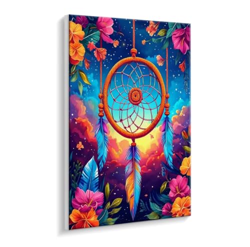 Malen Nach Zahlen Erwachsene - DIY Traumfang Blumen Handgemalt Ölgemälde Kit für Anfänger, Mit 3 - Pinseln und Acrylfarbe Handgemalt öLgemäLde Kit Als Heimdekoration 90 x 120 cm (Rahmenlos) t-51 von HHQGOUYG