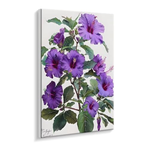 Malen Nach Zahlen Erwachsene - DIY Violette Blumen Handgemalt Ölgemälde Kit für Anfänger, Mit 3 - Pinseln und Acrylfarbe Handgemalt öLgemäLde Kit Als Heimdekoration 90 x 120 cm (Rahmenlos) t-841 von HHQGOUYG