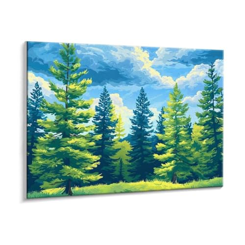 Malen Nach Zahlen Erwachsene - DIY Wald Handgemalt Ölgemälde Kit für Anfänger, Mit 3 - Pinseln und Acrylfarbe Handgemalt öLgemäLde Kit Als Geschenk Heimdekoration 70 x 90 cm (Rahmenlos) t-661 von HHQGOUYG