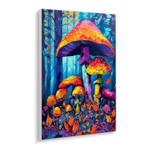 Malen Nach Zahlen Erwachsene - DIY Wald Pilze Handgemalt Ölgemälde Kit für Anfänger, Mit 3 - Pinseln und Acrylfarbe Handgemalt öLgemäLde Kit Als Geschenk Heimdekoration 90 x 120 cm (Rahmenlos) t-665 von HHQGOUYG