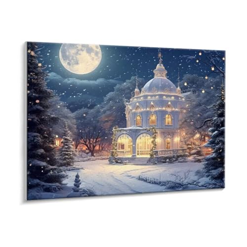 Malen Nach Zahlen Erwachsene - DIY Weihnachten Palast Handgemalt Ölgemälde Kit für Anfänger, Mit 3 - Pinseln und Acrylfarbe Handgemalt öLgemäLde Kit Als Heimdekoration 90 x 120 cm (Rahmenlos) t-695 von HHQGOUYG