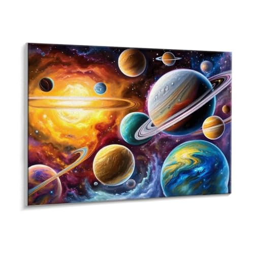 Malen Nach Zahlen Erwachsene - DIY Weltall Planeten Handgemalt Ölgemälde Kit für Anfänger, Mit 3 - Pinseln und Acrylfarbe Handgemalt öLgemäLde Kit Als Heimdekoration 100 x 130 cm (Rahmenlos) t-818 von HHQGOUYG
