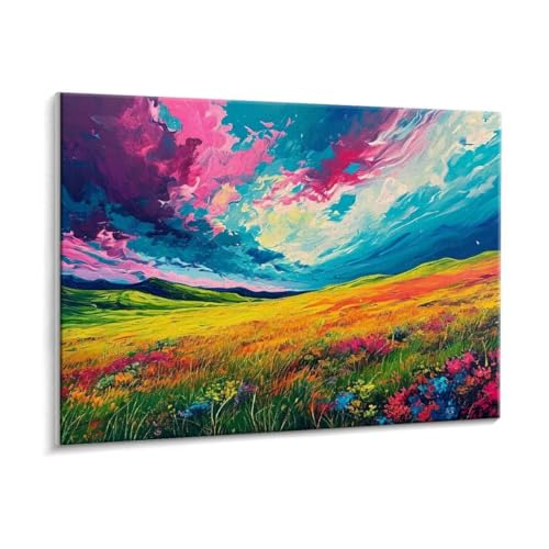 Malen Nach Zahlen Erwachsene - DIY Wiesen Handgemalt Ölgemälde Kit für Anfänger, Mit 3 - Pinseln und Acrylfarbe Handgemalt öLgemäLde Kit Als Geschenk Heimdekoration 35 x 50 cm (Rahmenlos) t-111 von HHQGOUYG