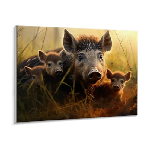 Malen Nach Zahlen Erwachsene - DIY Wildschwein Handgemalt Ölgemälde Kit für Anfänger, Mit 3 - Pinseln und Acrylfarbe Handgemalt öLgemäLde Kit Als Geschenk Heimdekoration 100 x 130 cm (Rahmenlos) t-804 von HHQGOUYG