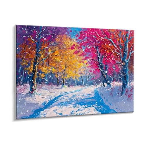 Malen Nach Zahlen Erwachsene - DIY Winter Aussicht Handgemalt Ölgemälde Kit für Anfänger, Mit 3 - Pinseln und Acrylfarbe Handgemalt öLgemäLde Kit Als Heimdekoration 30 x 40 cm (Rahmenlos) t-190 von HHQGOUYG