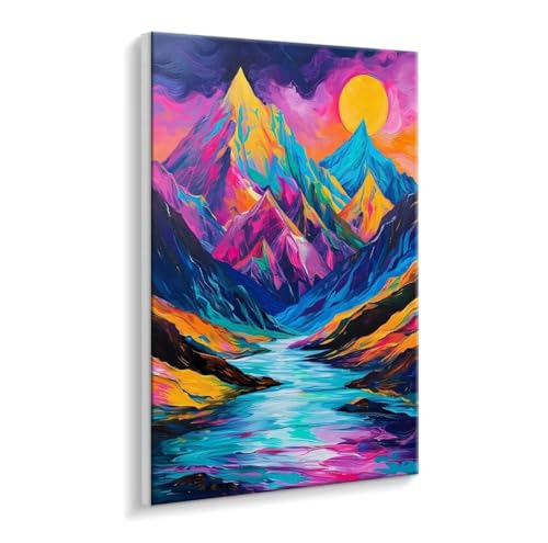 Malen Nach Zahlen Erwachsene - DIY die Berge Handgemalt Ölgemälde Kit für Anfänger, Mit 3 - Pinseln und Acrylfarbe Handgemalt öLgemäLde Kit Als Geschenk Heimdekoration 40 x 50 cm (Rahmenlos) t-682 von HHQGOUYG