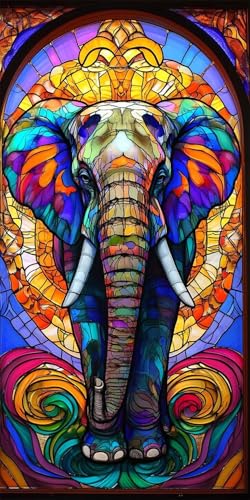 Tiere Elefanten Diamond Painting Erwachsene, 5D Diamant Kunst Kinder Kits, DIY Erwachsene Mosaikherstellung Basteln Diamant Malerei Bilder Set für Weihnachten Wanddekoration, Geschenke 100x200cm t-121 von HHQGOUYG