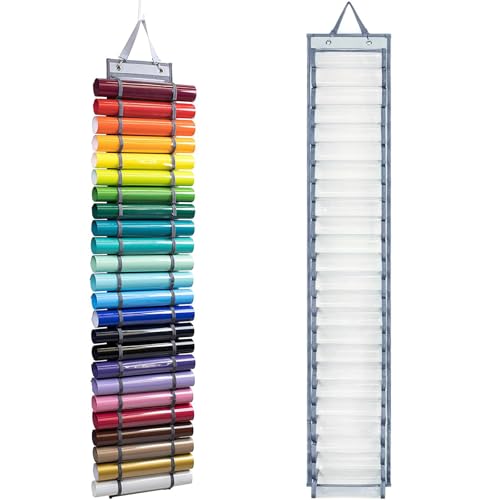 HHUXIUE Vinyl-Rollen-Aufbewahrungshalter, 24 Fächer, Vinyl-Rollen-Organizer, Scrapbook-Rollenhalter, Organizer, hängendes Büro von HHUXIUE
