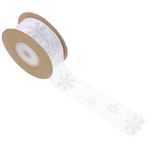 1 Rolle Schneeflockenband Chiffonband Zum Basteln Weihnachtsgeschenk Verpackungsband DIY Dekoband Haarschleifenherstellung Band 1 Rolle Schneeflockenband Chiffonband Zum Basteln Weihnachtsgeschenk Verpackungsband DIY Dekoband Haarschleifenherstellung Band von HIAKDOFT