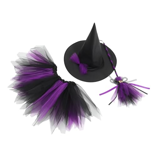HIAKDOFT 1 Satz Hexen Verkleiden Sich Halloween Kostüme Hexenkostüm Für Damen Individueller Hexenhut Cosplay-kleidung Für Mädchen Cosplay-zubehör Für Hexenbesen Violett Gittergewebe HIAKDOFT 1 Satz Hexen Verkleiden Sich Halloween Kostüme Hexenkostüm Für Damen Individueller Hexenhut Cosplay-kleidung Für Mädchen Cosplay-zubehör Für Hexenbesen Violett Gittergewebe von HIAKDOFT