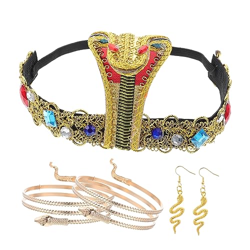 HIAKDOFT 1 Satz Schlangen-Stirnband-Armband Armband aus schwarzem Obsidian Männer Halskette Tarot Perlen costume de halloween halloweenkostüme Partyschlangen-Haarreifen Partykostümzubehör von HIAKDOFT