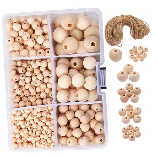 HIAKDOFT 1 Schachtel Natürliche Runde Holzperlen Fach Box DIY Schmuckperlen mit Bastelperlen für Makramee Schmuckherstellung und Dekoration Vielseitig für Handwerk Girlanden HIAKDOFT 1 Schachtel Natürliche Runde Holzperlen Fach Box DIY Schmuckperlen mit Bastelperlen für Makramee Schmuckherstellung und Dekoration Vielseitig für Handwerk Girlanden von HIAKDOFT
