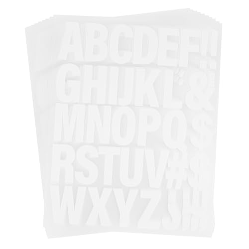 HIAKDOFT 10 Blatt Teilige Weiße Bügelbuchstaben aus Strapazierfähigem Vinyl Flexibel Kombinierbar Hitzebeständig zum Aufbügeln Kleidung Stoff Hüte Taschen Vielseitig für DIY Deko und von HIAKDOFT