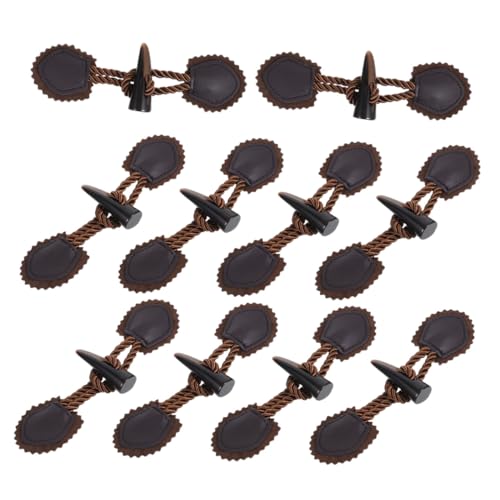 HIAKDOFT 10 Paare Resin Knebelknöpfe für Mäntel Vintage Horn Design Stabile Toggle Verschlüsse Langlebige Harzknöpfe zum Annähen Dekorative Ersatzknöpfe für Damen Wintermäntel von HIAKDOFT