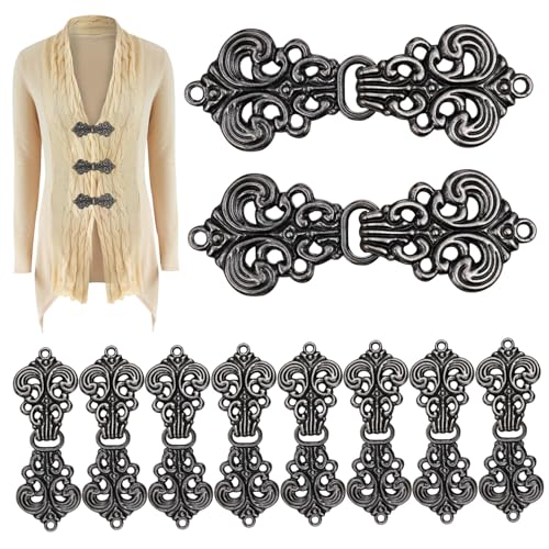 HIAKDOFT 10 Paare Retro Hanfu Knöpfe Ausgeschnittene Wolkenmuster Rüschen Mantel Verschlüsse DIY Kleidung Verschluss für Cheongsam Kleid Strickjacke Bekleidung Dekoration von HIAKDOFT