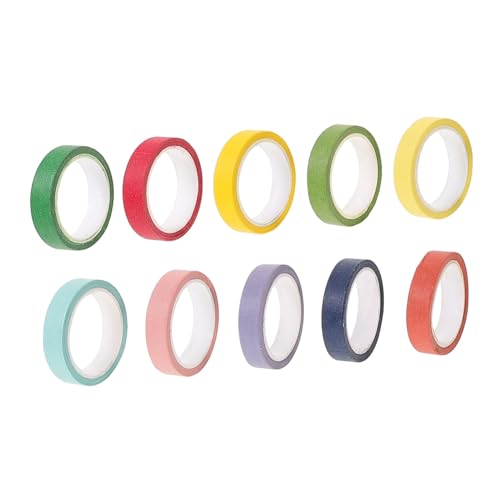 HIAKDOFT 10 Rollen Rainbow Washi Tape Dekorative Klebebänder Selbstklebend Leicht Abreißbar Rückstandsfrei Vielseitig für DIY Scrapbooking Tagebuch Geschenke Bastelpapier Bunte Farbauswahl von HIAKDOFT