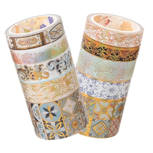 HIAKDOFT 10 Rollen Washi Tape aus Hochwertigem Washi Material Dekorative Klebebänder mit Klaren Langlebigen Mustern für Scrapbooking DIY Basteln Journaling und Geschenkverpackungen von HIAKDOFT