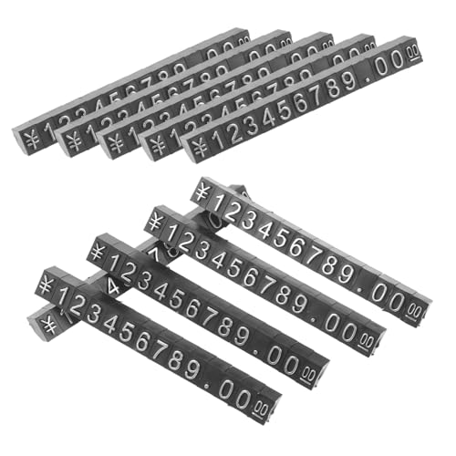 HIAKDOFT 10 Sätze Metall Preisschild Würfel Schwarz silber Schmuck Preisanzeige Preisetiketten Ständer Langlebig Kompakt Verstellbar für Schmuckladen und Einzelhandel von HIAKDOFT