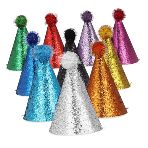 HIAKDOFT 10 Stk. Teiliges Partyhüte Bunte Geburtstagskegel aus Polyester Leichte Kopfbedeckungen für Erwachsene und Haustiere Vielseitig für Geburtstagsfeiern Karneval und Festlichkeiten HIAKDOFT 10 Stk. Teiliges Partyhüte Bunte Geburtstagskegel aus Polyester Leichte Kopfbedeckungen für Erwachsene und Haustiere Vielseitig für Geburtstagsfeiern Karneval und Festlichkeiten von HIAKDOFT