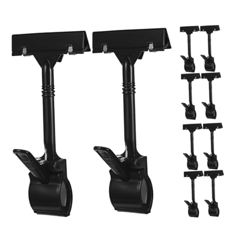 HIAKDOFT 10 Stück Schwarze Kunststoff Preisschildhalter Clips Drehbar Verstellbar für Supermarkt Obst Regal Etikettenhalter Vielseitig Langlebig für Einzelhandel Verkaufsdisplays von HIAKDOFT