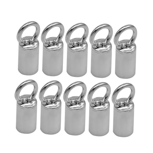 HIAKDOFT 10 Stück Silber Endkappen Kordelstopper Schmuckverbinder DIY Zubehör für Halsketten Armbänder Langlebig Feine Verarbeitung HIAKDOFT 10 Stück Silber Endkappen Kordelstopper Schmuckverbinder DIY Zubehör für Halsketten Armbänder Langlebig Feine Verarbeitung von HIAKDOFT