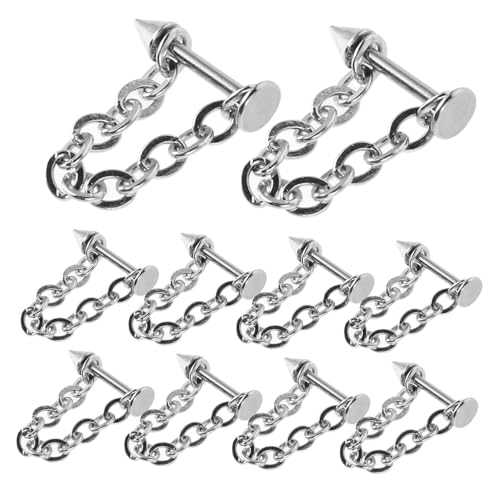 HIAKDOFT 10 Stück Teiliges Abnehmbare Lippenketten mit Kugel und Spitzen Design Hautfreundlich Modisch für Damen und Herren Langlebig und Vielseitig für Gothic Septum Piercing Schmuck HIAKDOFT 10 Stück Teiliges Abnehmbare Lippenketten mit Kugel und Spitzen Design Hautfreundlich Modisch für Damen und Herren Langlebig und Vielseitig für Gothic Septum Piercing Schmuck von HIAKDOFT