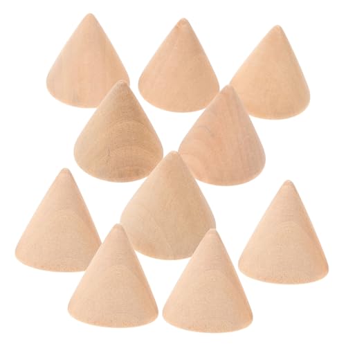 HIAKDOFT 10 Stück Teiliges DIY Holzkegel Unbemalt Naturholz Bastelornament für Schmuckdisplay Ringhalter Handwerksschmuck Zubehör HIAKDOFT 10 Stück Teiliges DIY Holzkegel Unbemalt Naturholz Bastelornament für Schmuckdisplay Ringhalter Handwerksschmuck Zubehör von HIAKDOFT