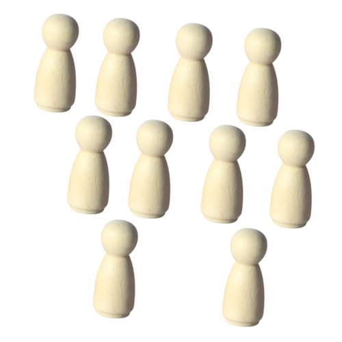 HIAKDOFT 10 Stück Teiliges DIY Holzpuppen Bastelset Unbemalt Glattes Material zum Bemalen für Kindergeburtstag Mädchen Beschäftigung Langlebige Mini holzfiguren von HIAKDOFT