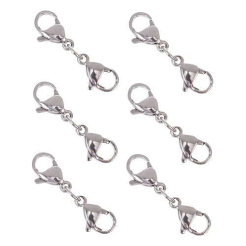 HIAKDOFT 10 Stück Teiliges Edelstahl Lobster Clasps Multifunktionale Schmuckverschlüsse für DIY Armband Halskette Basteln Robustes Verbindungselement für Reparatur und Zubehör von HIAKDOFT