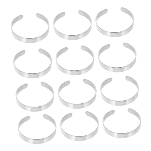HIAKDOFT 10 Stück Teiliges Edelstahl Manschettenarmband Gebogene Blank Armbänder Breit Robust und Langlebig für DIY Gravur Prägen und Individuelles Schmuckdesign von HIAKDOFT