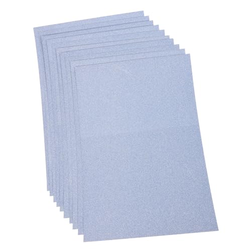 HIAKDOFT 10 Stück Teiliges Glitzerpapier Himmelblau Schweres Glitter Cardstock Funkelndes Bastelpapier für DIY Grußkarten Scrapbooking Einfach zu Schneiden und Stanzen Einseitig Beschichtet von HIAKDOFT